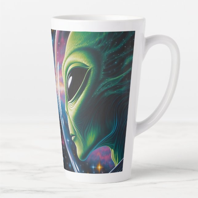Tasse Latte Alien et astronaute dans l'espace (Droite)