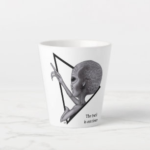 Tasse Latte Alien gris, la vérité est là