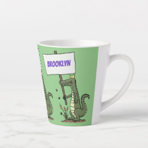 Tasse Latte Aligator de crocodile drôle avec dessin animé