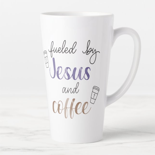 Tasse Latte Alimenté par Jésus et le café (Droite)