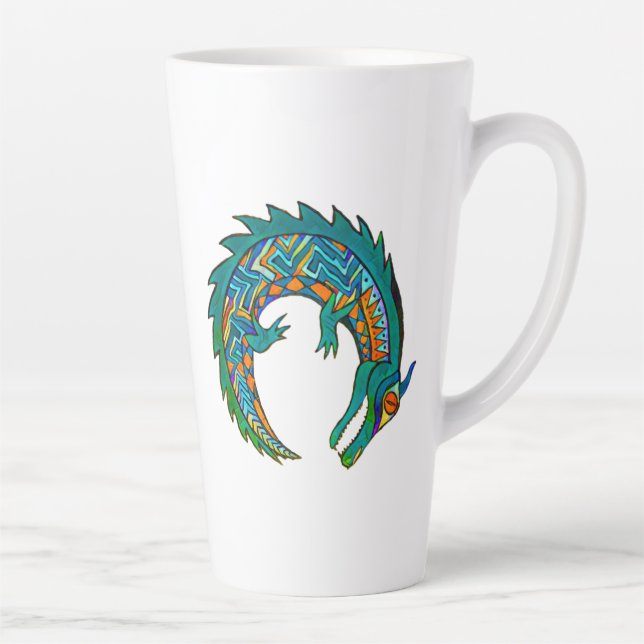 Tasse Latte Alligator tribal (Droite)