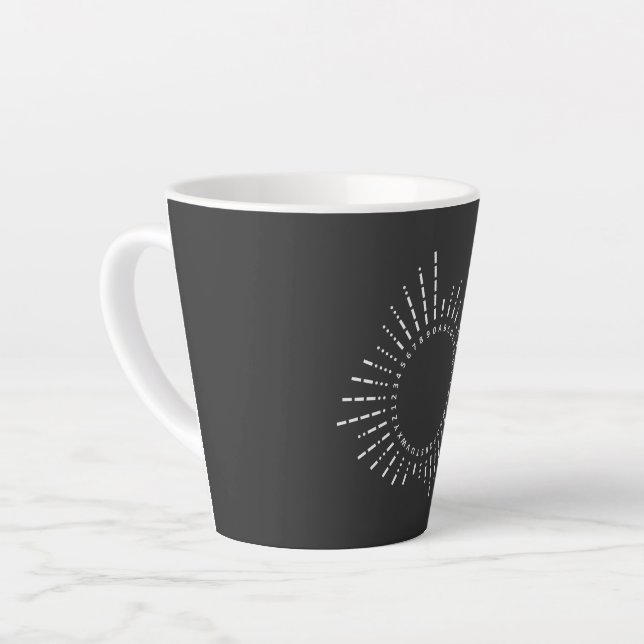 Tasse Latte Alphabet Code Morse (Angle gauche)