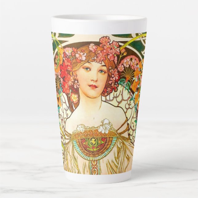 Tasse Latte Alphonse Mucha Art Nouveau Daydream (Devant)
