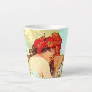 Tasse Latte Alphonse Mucha Art Nouveau Été