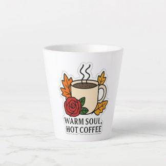 Tasse Latte Âme chaude, café chaud - automne