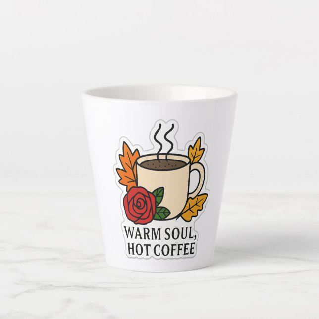 Tasse Latte Âme chaude, café chaud - automne (Devant)