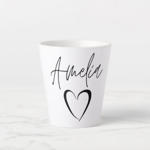 Tasse Latte Amelia Name Mug, Custom Name Coffee Mug,