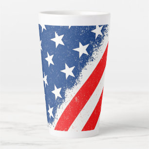 Tasse Latte American Flag Shirt USA Patriotique Star Stripes