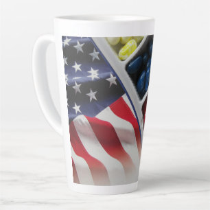 Tasse Latte American White Red et Blue White/Gold 22 oz Stein