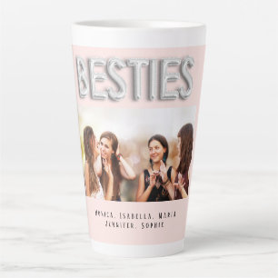 Tasse Latte Amis besties photo rose or argent BFF