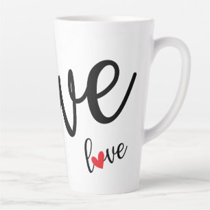 Tasse Latte Amour Amour Amour Coeurs