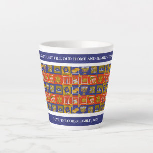 Tasse Latte Amour et lumière   Famille Hanoukka simple