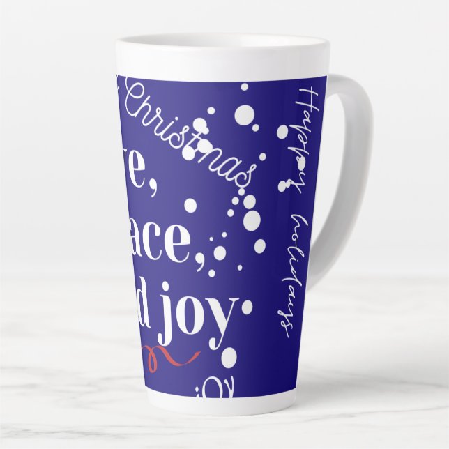 Tasse Latte Amour Paix Joie (Angle droit)