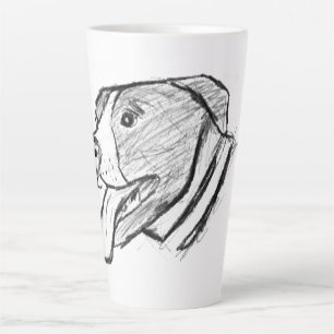 Tasse Latte amoureux des animaux photo-chien tiré à la main