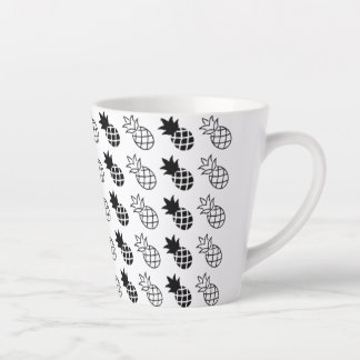 Tasse Latte ananas design noir et blanc