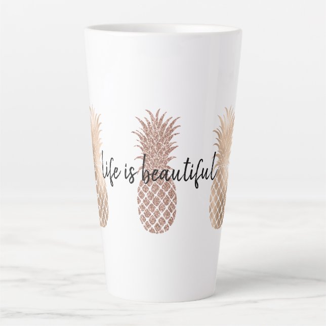Tasse Latte Ananas rose Glam (Devant)