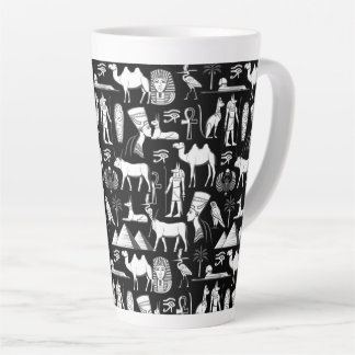 Tasse Latte Ancient Egypt Hieroglyphic Symbol Pattern     