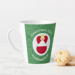 Tasse Latte Ange au drapeau autrichien Noël Personnalisé
