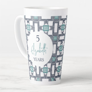 Tasse Latte Anniversaire de 5 ans de cautionnement