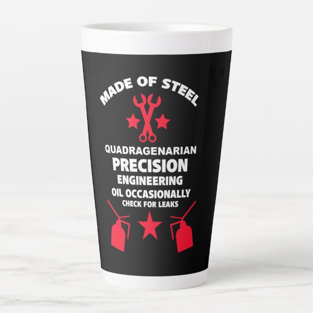 Tasse Latte Anniversaire quadragénaire (Devant)