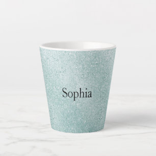 Tasse Latte Aqua Paillettes Noël Ombré