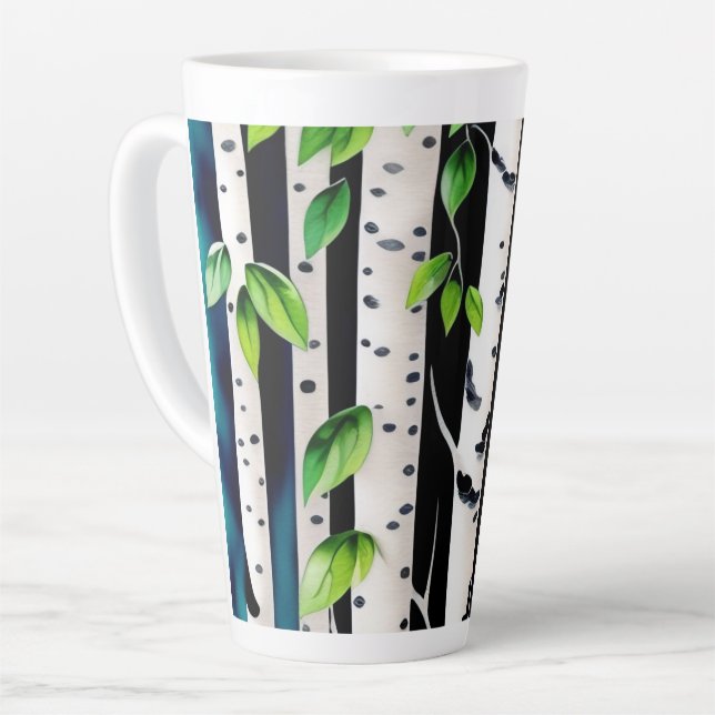 Tasse Latte Aquarelle Aspen Trees (Angle gauche)