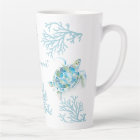 Aquarelle bleue Tortue de mer