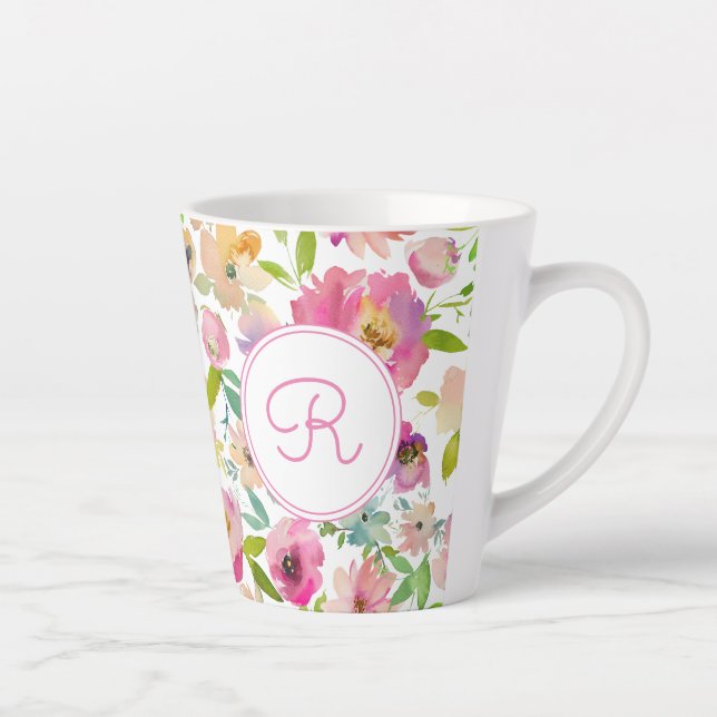 Tasse Latte Aquarelle Boho Pastel (Droite)