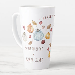 Tasse Latte Aquarelle Citrouille Épice Cute Latte Personnalis