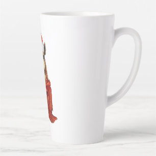 Tasse Latte Aquarelle de Noël Giraffe hiver