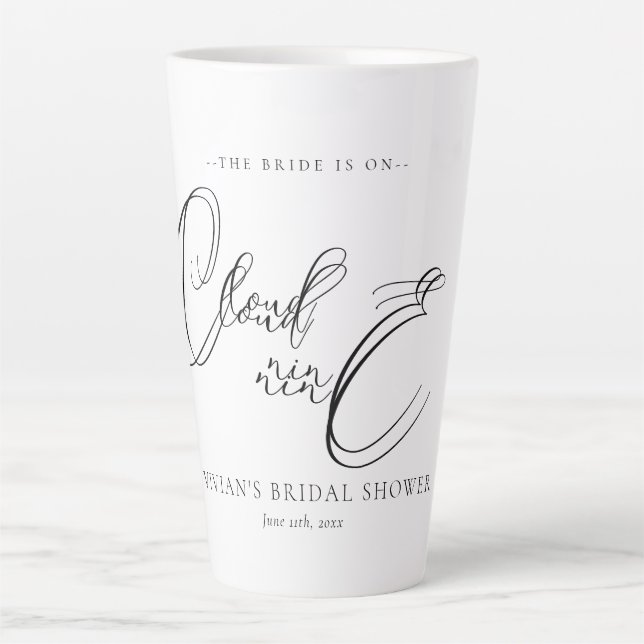 Tasse Latte Aquarelle Dreamy Sunset Cloud 9 Faveurs nuptiales (Devant)
