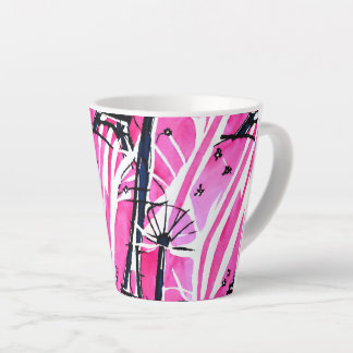 Tasse Latte Aquarelle élégante rose parisienne