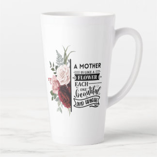 Tasse Latte Aquarelle Florale