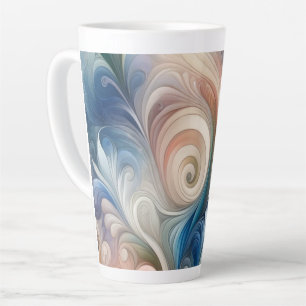 Tasse Latte Aquarelle Imaginaire Floral Romantique Motif