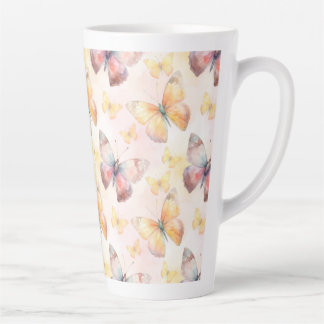 Tasse Latte Aquarelle Papillon Whimsy