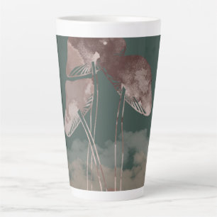 Tasse Latte Aquarelle Pastel Mushroom
