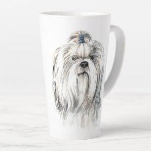 Tasse Latte Aquarelle Shih Tzu