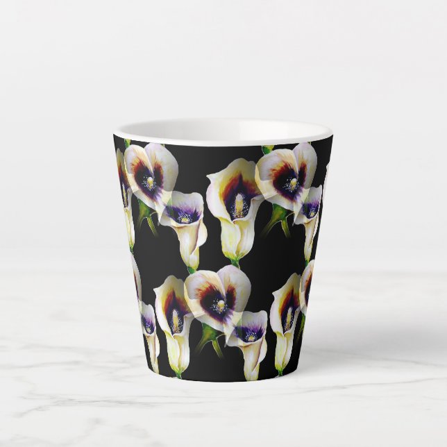 Tasse Latte Aquarelle Sublime Arum Calla Lilies (Devant)