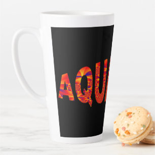 Tasse Latte Aquarius - Firey Orange bleu jaune
