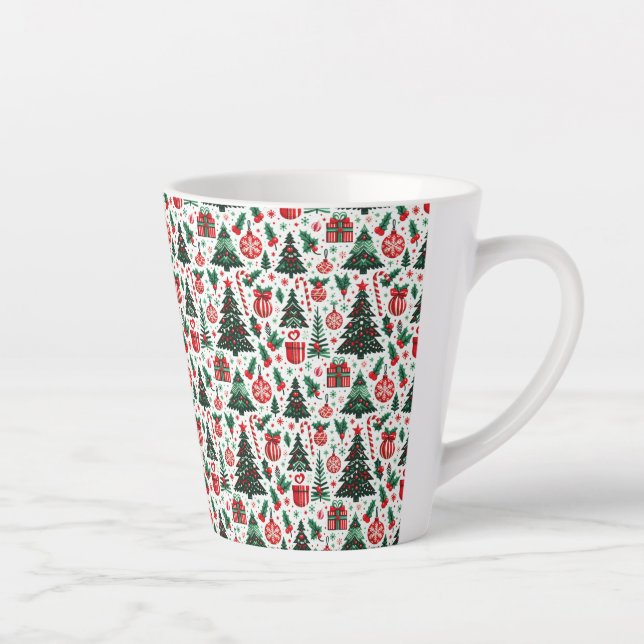 Tasse Latte Arbre de Noël, cadeaux, sucre de canne (Droite)