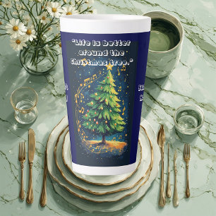 Tasse Latte Arbre de Noël dansant Notes de musique Amusement d