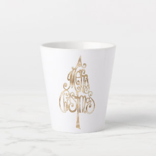 Tasse Latte Arbre de Noël Gold