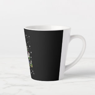 Tasse Latte Arbre De Noël Husky Couvert De Lampe De Feu