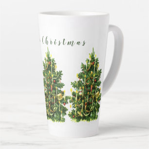 Tasse Latte Arbre de Noël Vintage