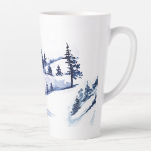 Tasse Latte Arbre d'hiver Reindeer dans les bois
