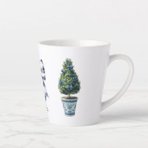 Tasse Latte Arbre topiaire de Noël en chinoiserie