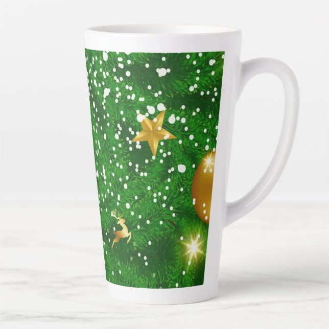 Tasse Latte Arbres de Noël Design Arrière - plan-67181 (Droite)
