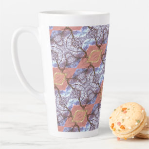 TASSE LATTE ARBRES ET CHAMPS MOTIF