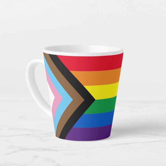 Tasse Latte Arc-en-ciel Lgbtq drapeau de la diversité gay (Angle gauche)