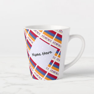 Tasse Latte Armenia et tuiles de drapeau arménien Personnalisé